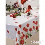 Nappe en toile cirée rectangulaire 140x250 cm Coquelicot red poppy rouge - B00NA93NXE